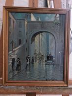 Scuola italiana (XX), firmato F. Castiglione - Scorcio di, Antiek en Kunst