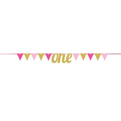 Roze Slinger 1 Jaar 2,7m, Hobby en Vrije tijd, Feestartikelen, Nieuw, Verzenden