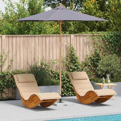vidaXL Parasol 270x260 cm bamboe donkergrijs, Tuin en Terras, Parasols, Nieuw, Verzenden