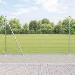 vidaXL Hek met Paal Zilver 1,4 x 10 m Staal, Verzenden, Nieuw, IJzer