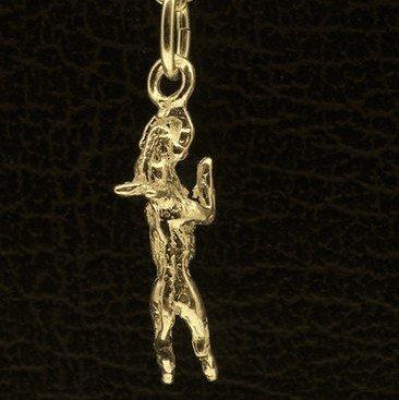Gouden Bullterrier hangend aan stok ketting hanger - klein, Sieraden, Tassen en Uiterlijk, Kettinghangers, Verzenden