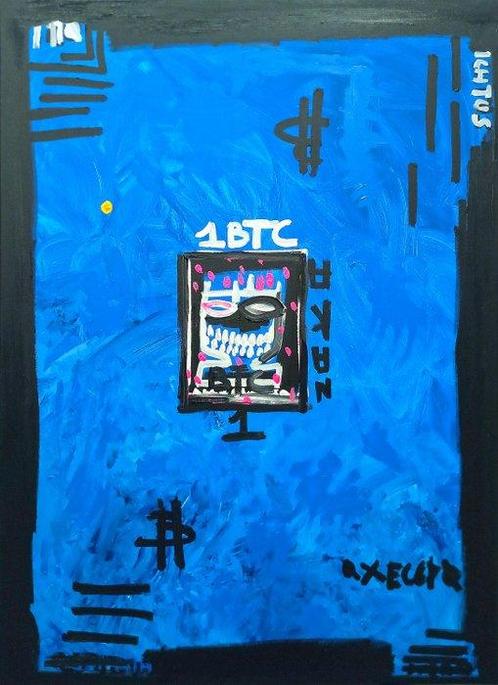0xec6d0 (XX-XXI) - One Bitcoin N°36 of 500 (Le Bleu) - XL, Antiek en Kunst, Kunst | Schilderijen | Modern