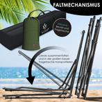 Hangmat met standaard - Opvouwbaar - Tot 120kg -  Khaki - KE, Tuin en Terras, Hangmatten, Verzenden, Zo goed als nieuw