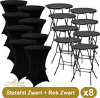 8x Zwarte Statafel + Zwarte Statafelrok x 8 – ø80 cm x 11, Ophalen of Verzenden, Nieuw