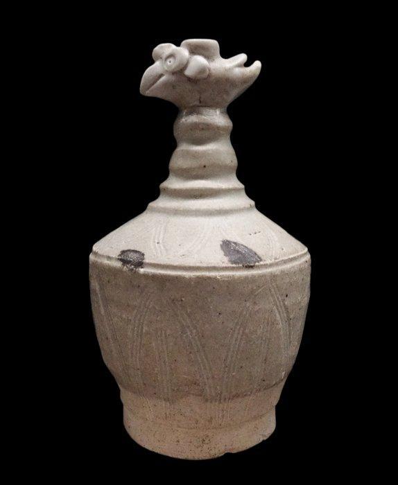 Oud-Chinees - Vaas en porselein met een fenikshoofd -, Verzamelen, Mineralen en Fossielen