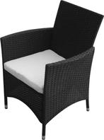 vidaXL - Tuinstoelen - 2 - st - poly - rattan - zwart, Caravans en Kamperen, Ophalen of Verzenden, Nieuw
