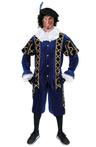 Luxe Zwarte Piet pak blauw fluweel XXL + GRATIS SCHMINK fluw