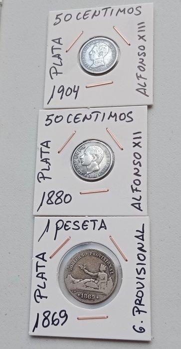 Spanje. Peseta 1869-2001 (Zonder Minimumprijs), Postzegels en Munten, Munten | Europa | Niet-Euromunten