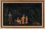 Chinese school (XVIII) - Oriental scene with pagoda, Antiek en Kunst