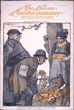 Spotprent over mobilisatie van soldaten tijdens Eerste We..., Antiek en Kunst, Kunst | Litho's en Zeefdrukken, Verzenden