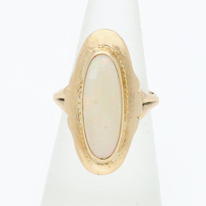 Ring - 14 karaat Geel goud Opaal, Sieraden, Tassen en Uiterlijk, Ringen