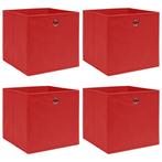 vidaXL Opbergboxen 4 st 32x32x32 cm stof rood, Nieuw, Verzenden