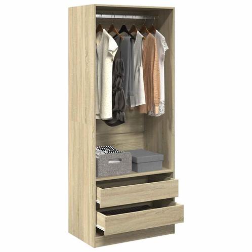 vidaXL Kledingkast 80x50x200 cm bewerkt hout sonoma, Huis en Inrichting, Kasten | Kledingkasten, Nieuw, Verzenden