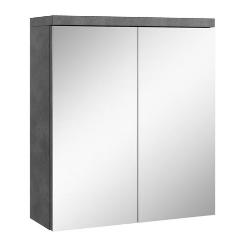 Badkamerkast Toledo 60 x 20 x 60 cm Donker Grijs Spiegelkast, Huis en Inrichting, Badkamer | Badkamermeubels, Nieuw, Spiegelkast