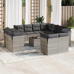 vidaXL 12-delige Loungeset met kussens poly rattan, Verzenden, Nieuw, Rotan, Loungeset