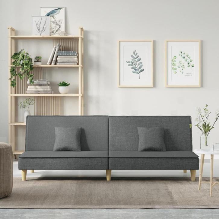 vidaXL Slaapbank stof donkergrijs, Huis en Inrichting, Banken | Bankstellen, Nieuw, 200 tot 250 cm, Stof, Verzenden