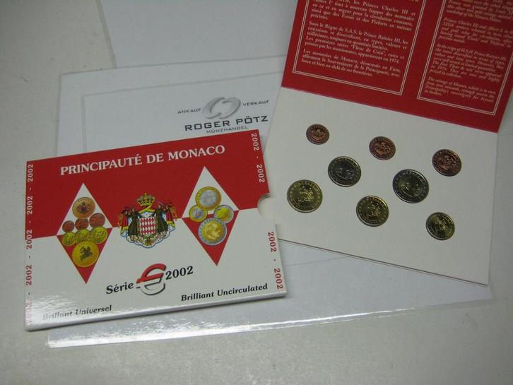 3,88 Euro Kms Monaco 2002 Originalfolder st, Postzegels en Munten, Munten | Europa | Euromunten, Verzenden