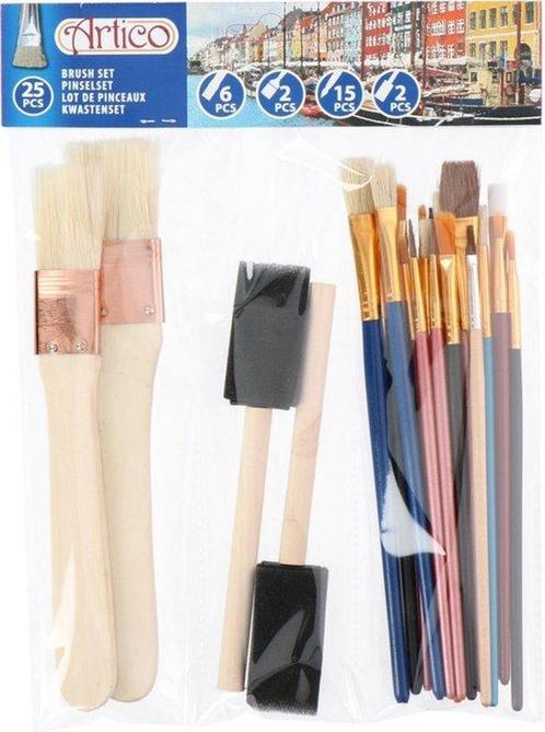 Tweedekans | Artico Verfkwasten Set - 25 Stuks - Geschikt, Doe-het-zelf en Verbouw, Schildersmaterialen, Zo goed als nieuw, Ophalen of Verzenden