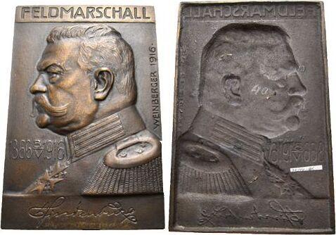 Bronze-plakette 1916 Personenmedaille Hindenburg, Paul vo..., Postzegels en Munten, Penningen en Medailles, Verzenden