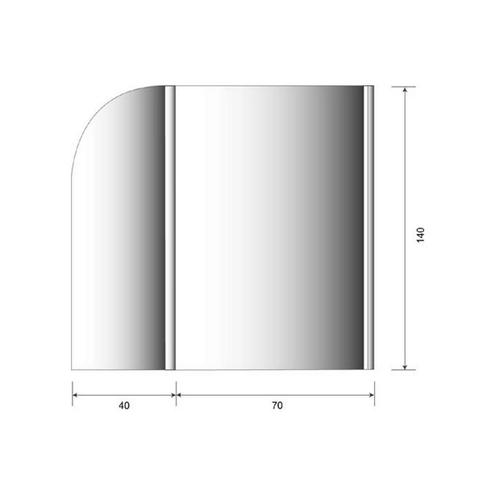 Aanbieding: Badwand Royal 6 mm Glas 70/40x140 cm Chroom, Doe-het-zelf en Verbouw, Sanitair, Ophalen of Verzenden
