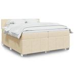 vidaXL Boxspring met matras stof crèmekleurig 200x200 cm, Huis en Inrichting, Slaapkamer | Bedden, Verzenden, Overige maten, Stof