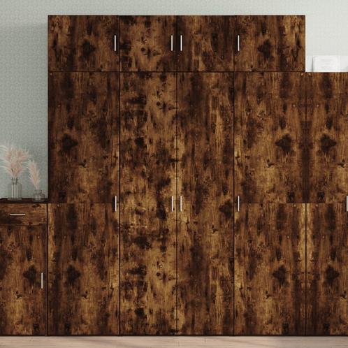 vidaXL Opbergkast 80x42,5x225 cm bewerkt hout gerookt, Huis en Inrichting, Kasten | Buffetkasten, Nieuw, Overige houtsoorten, Verzenden