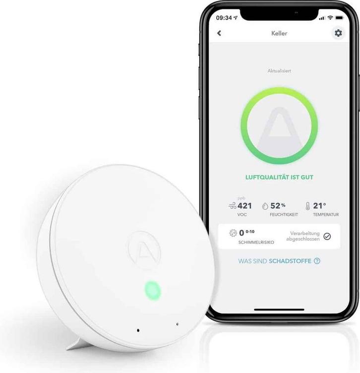 Airthings Wave Mini - White, Doe-het-zelf en Verbouw, Gereedschap | Handgereedschap, Zo goed als nieuw, Ophalen of Verzenden