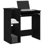 vidaXL Bureau met schappen 84x40x78 cm bewerkt hout zwart, Verzenden, Nieuw