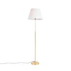 Vloerlamp goud/messing met plisse kap crème 45 cm - Parte, Nieuw, Overige materialen, Landelijk / Rustiek, 150 tot 200 cm
