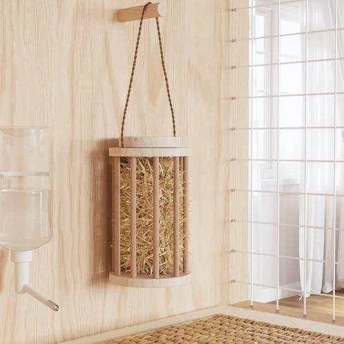 vidaXL Hooiruif voor konijnen Ø15x25,5 cm massief vurenhout, Dieren en Toebehoren, Overige Dieren-accessoires, Nieuw, Verzenden