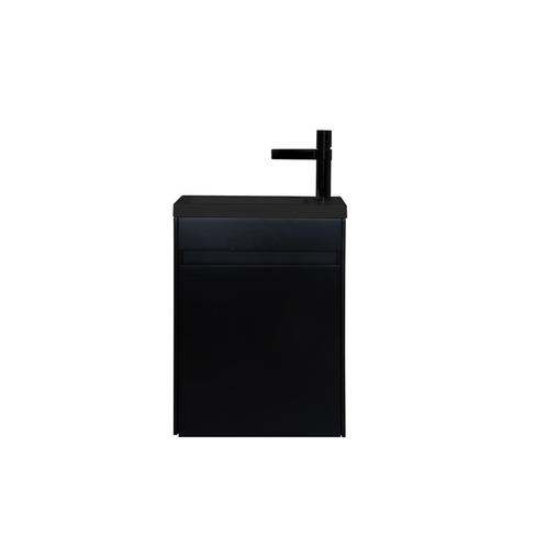 Fonteinmeubel Antonio 40cm mat zwart met mat zwarte wastafel, Doe-het-zelf en Verbouw, Sanitair, Verzenden