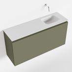MONDIAZ OLAN 100cm toiletmeubel army. LEX wastafel talc, Ophalen of Verzenden, Nieuw, Bad