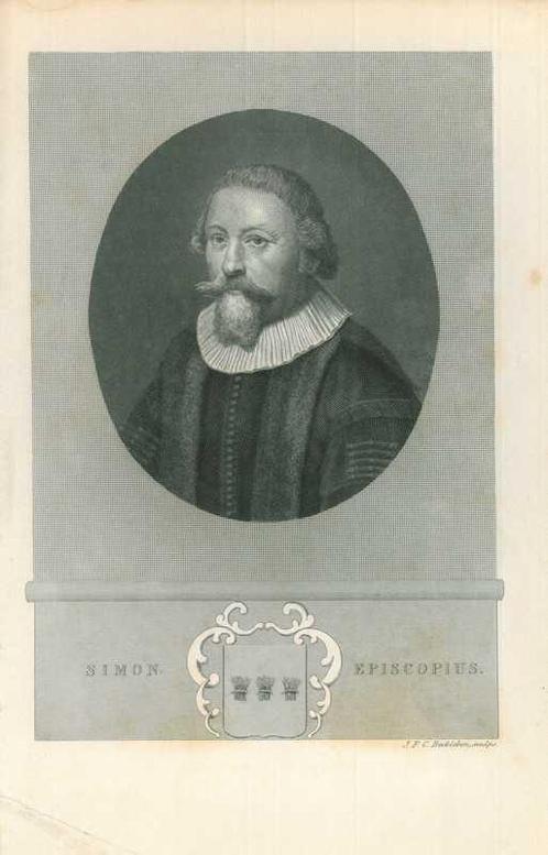 Portrait of Simon Episcopius, Antiek en Kunst, Kunst | Etsen en Gravures