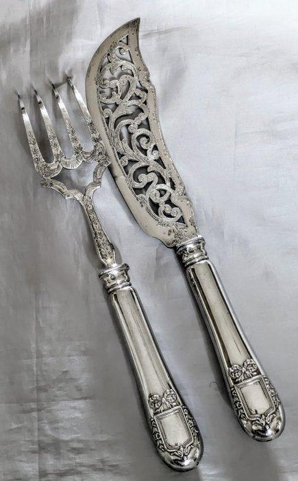 Alfred Coignet - Serveerset voor vis (2) - .950 zilver -, Antiek en Kunst, Antiek | Goud en Zilver