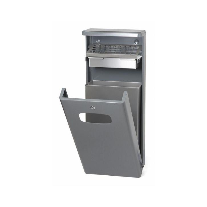 Buitenafvalbak met afdak 32 ltr - grijs, Huis en Inrichting, Woonaccessoires | Prullenbakken, Nieuw, Verzenden