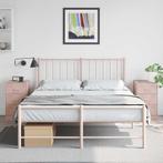 vidaXL Nachtkastjes 2 st 34,5x39x62 cm staal roze, Verzenden, Nieuw, Metaal of Aluminium