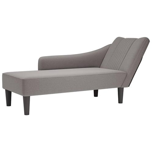 vidaXL Chaise longue met rechterarmleuning stof taupe, Huis en Inrichting, Banken | Sofa's en Chaises Longues, Nieuw, Verzenden