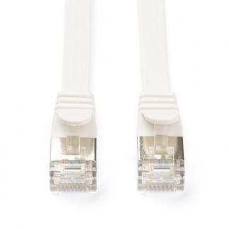 Netwerkkabel | Cat6a U/FTP | 3 meter (100% koper, Plat, Wit), Computers en Software, Pc- en Netwerkkabels, Nieuw, Verzenden
