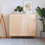 vidaXL Kastdeuren met lamellen 2 st 99,3x59,4 cm massief, Verzenden, Nieuw