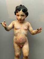 sculptuur, Napolitaans Kindje Jezus - 68 cm - Hout - 1780, Antiek en Kunst