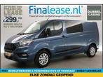 Ford Transit Custom 300 2.0 TDCI L2H1 DC 6-Zits Carplay PDC, Auto's, Blauw, Nieuw, Ford, Lease