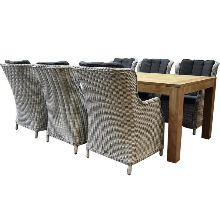 Darwin Krista dining tuinset 240x100xH77,5 cm 7-delig wit, Tuin en Terras, Tuinsets en Loungesets, Nieuw, Ophalen of Verzenden