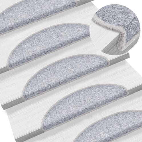 vidaXL 15 st Trapmatten 56x17x3 cm lichtgrijs, Doe-het-zelf en Verbouw, Ladders en Trappen, Nieuw, Verzenden