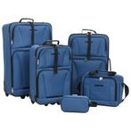 5-delige Kofferset stof blauw (Koffers Tassen, Voor in Huis), Nieuw