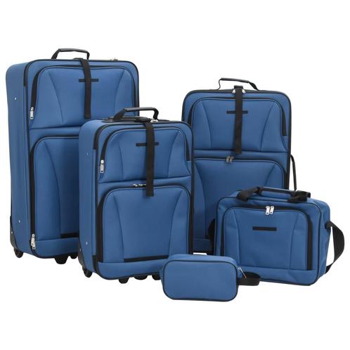 5-delige Kofferset stof blauw (Koffers Tassen, Voor in Huis), Motoren, Accessoires | Koffers en Tassen, Nieuw, Verzenden