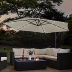 Parasol Brazil - 3,0 m - Incl. LED - Wit, Tuin en Terras, Parasols, Verzenden, Nieuw