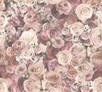 Profhome 327222-GU Bloemen behang mat roze chroomoxydegroen