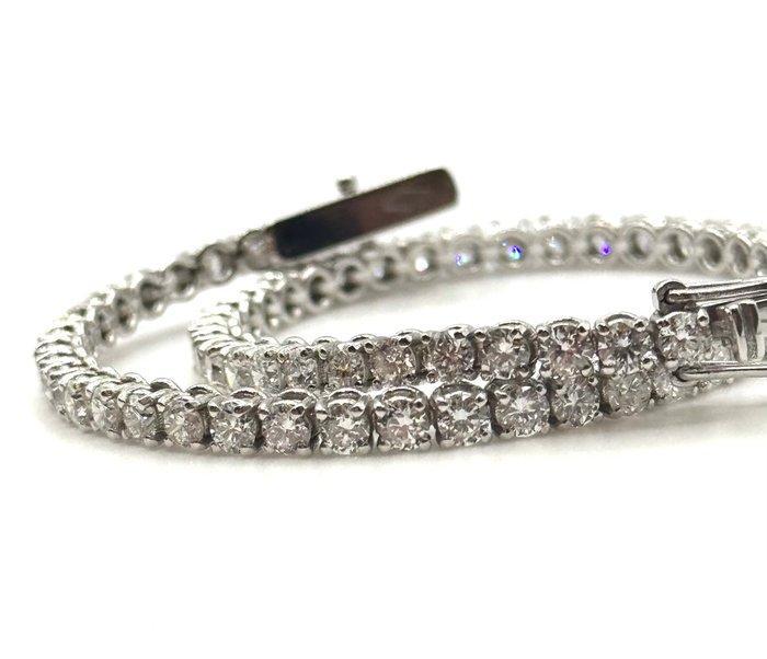Tennis armband - 18 karaat Witgoud - 4.90ct. tw. Diamant, Sieraden, Tassen en Uiterlijk, Antieke sieraden