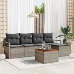 vidaXL Tuin Sofa Set 6 pcs Grijs, Verzenden, Nieuw, Rotan