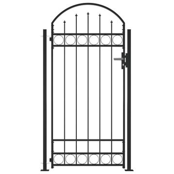 Stalen Poort Zwart | Compleet met palen | Retourdeal OP = OP beschikbaar voor biedingen